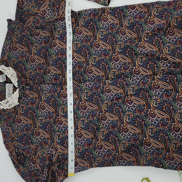 Vintage Mr. Witt 80's Paisley Crochet Trim Blouse size 16 - Picture 5 of 9